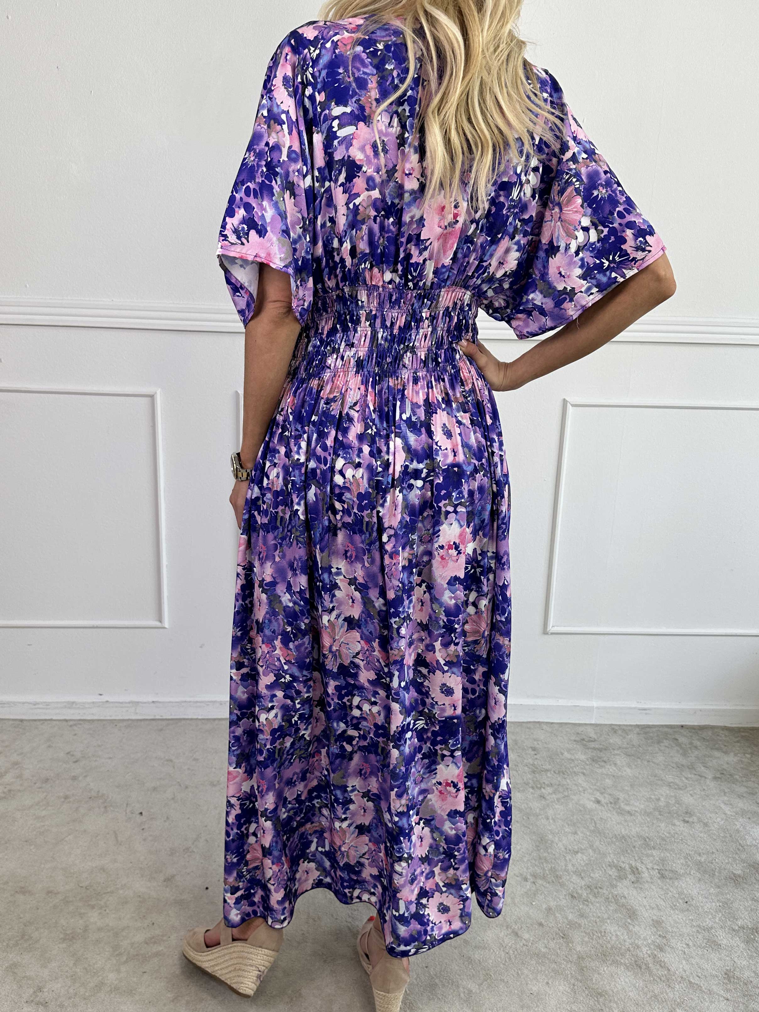 Pams Flower Viscose - Kjole i viskose med blomsterprint og smock